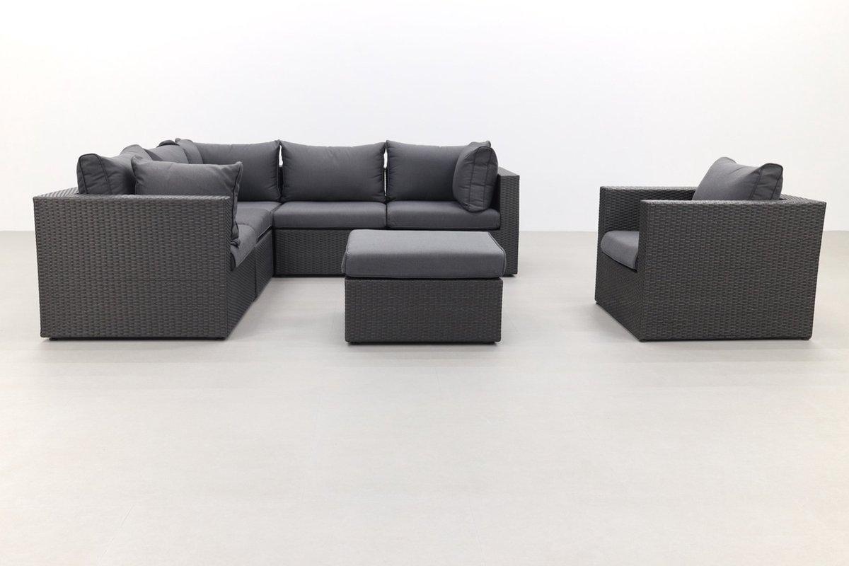 SUNS Loungeset Parma - Inclusief Fauteuil - Antraciet - Grijs