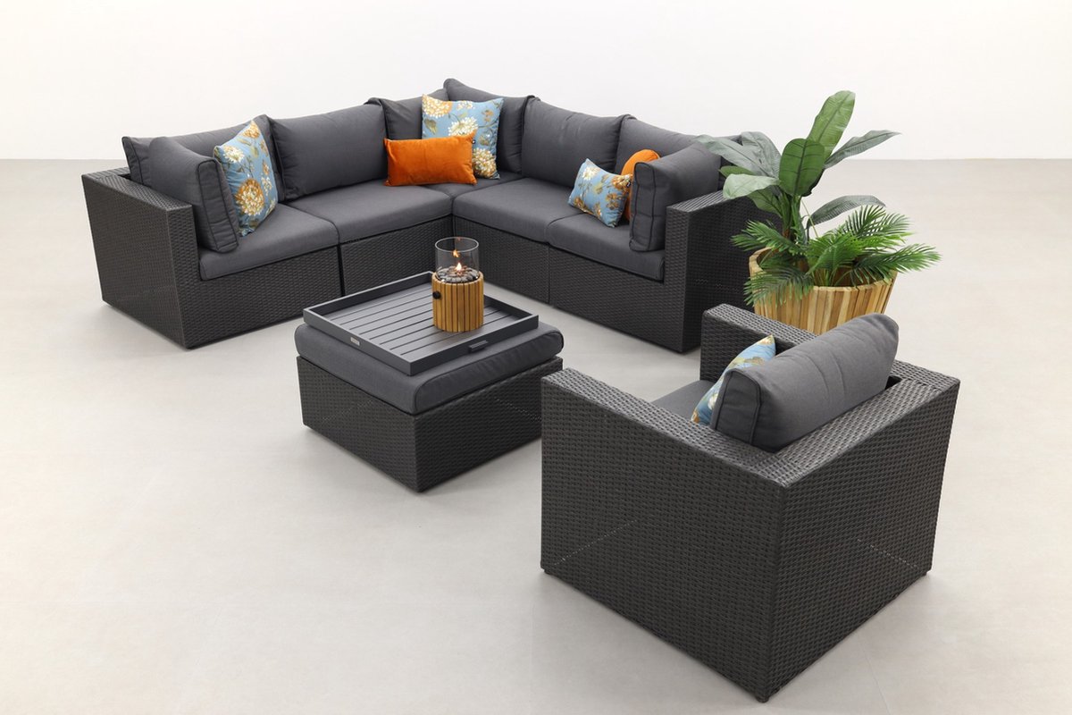 SUNS Loungeset Parma - Inclusief Fauteuil - Antraciet - Grijs
