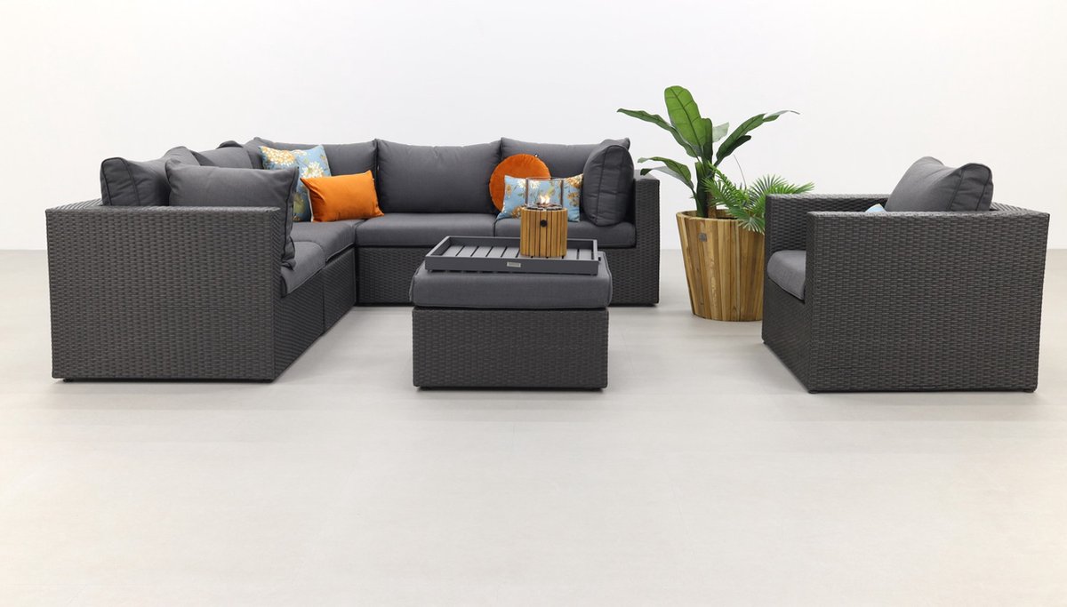 SUNS Loungeset Parma - Inclusief Fauteuil - Antraciet - Grijs