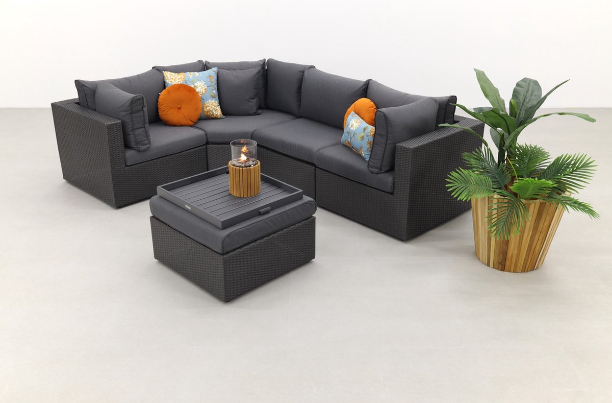 SUNS Parma Loungeset - Antraciet - Exclusief Middel - Grijs