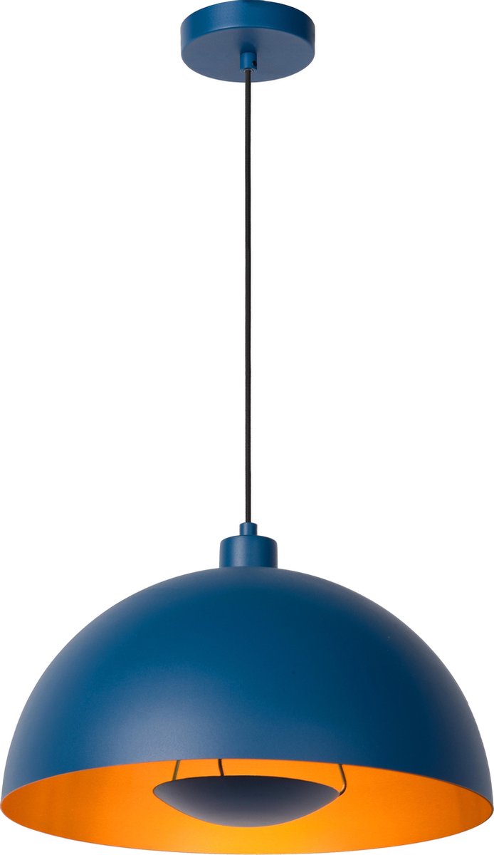 Siemon Hanglamp--ø40-1xe27-40w-staal - Blauw