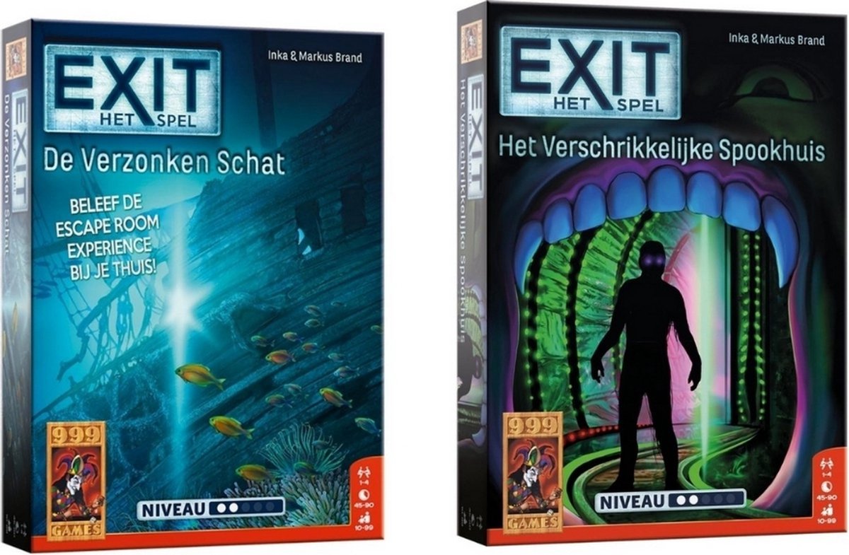 999Games Spellenbundel - 2 Stuks - Exit - De Verzonken Schat & Het Verschrikkelijke Spookhuis