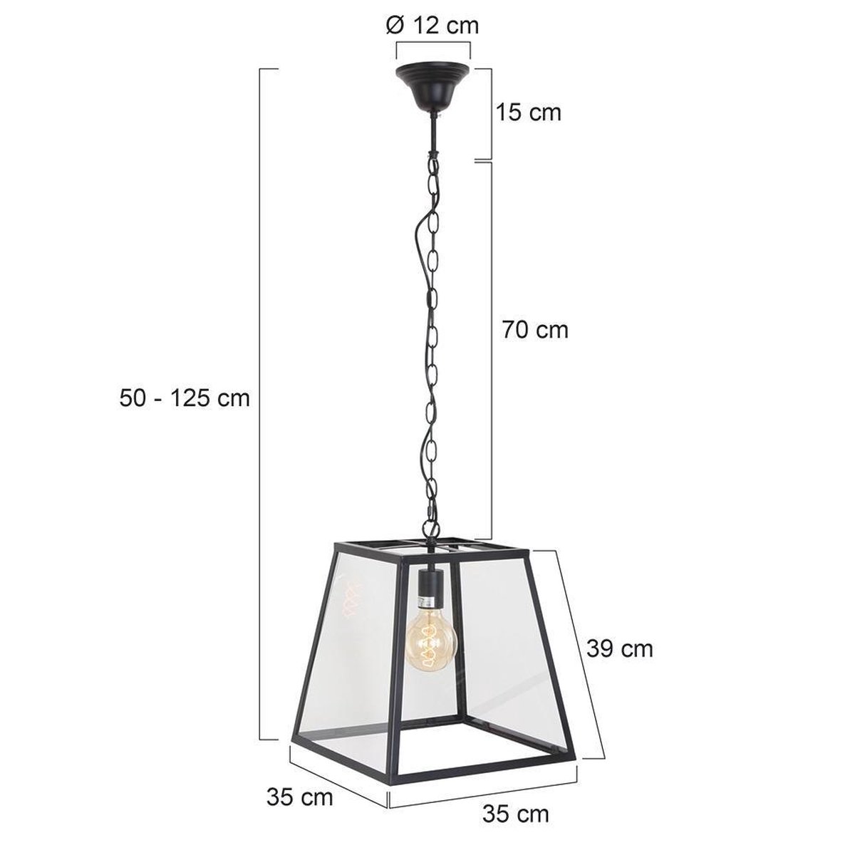 Light & Living Saunte Hanglamp - Zwart