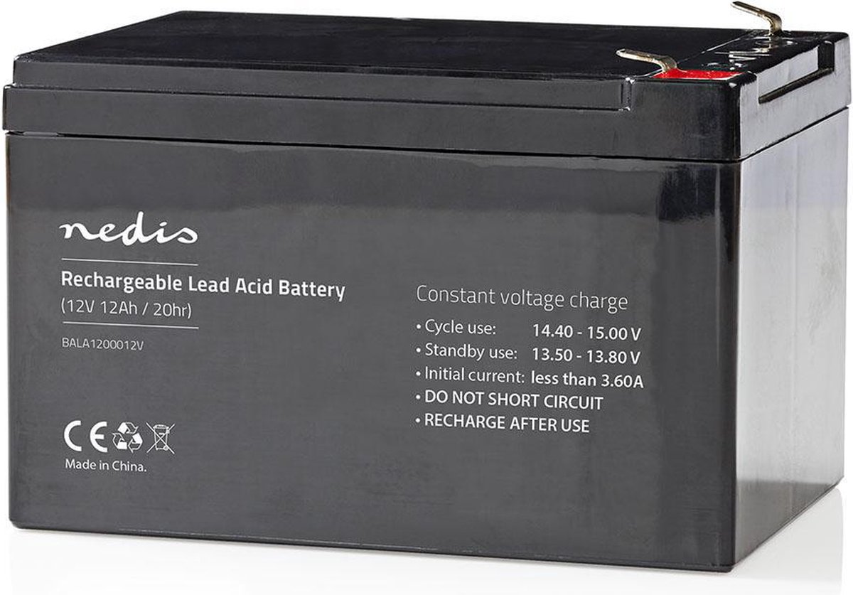 Nedis Oplaadbare Loodaccu 151 Mm - Zwart