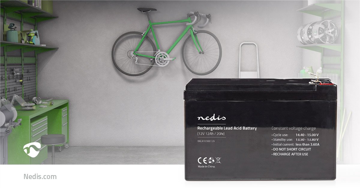 Nedis Oplaadbare Loodaccu 151 Mm - Zwart