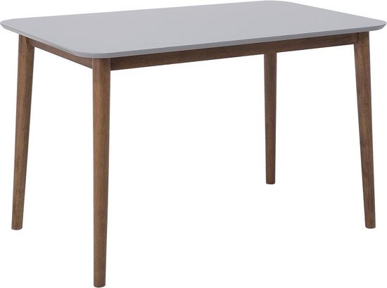 Beliani Modesto Eettafel Rubberhout 77 X 118 Cm - Grijs