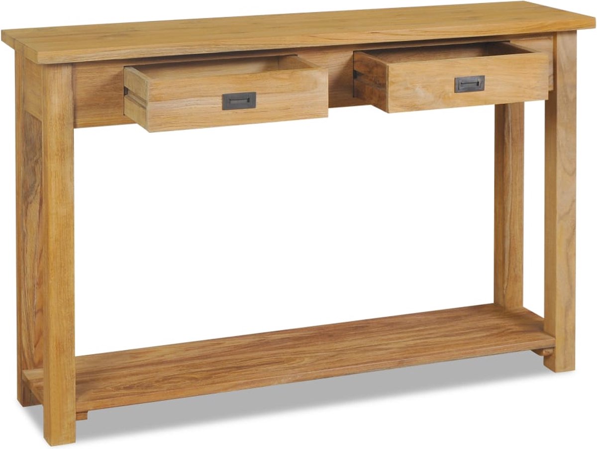 Vidaxl Wandtafel 120x30x80 Cm Massief Teakhout - Bruin