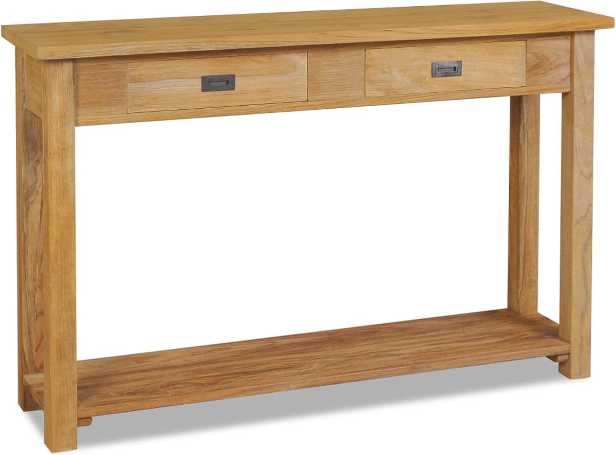 Vidaxl Wandtafel 120x30x80 Cm Massief Teakhout - Bruin