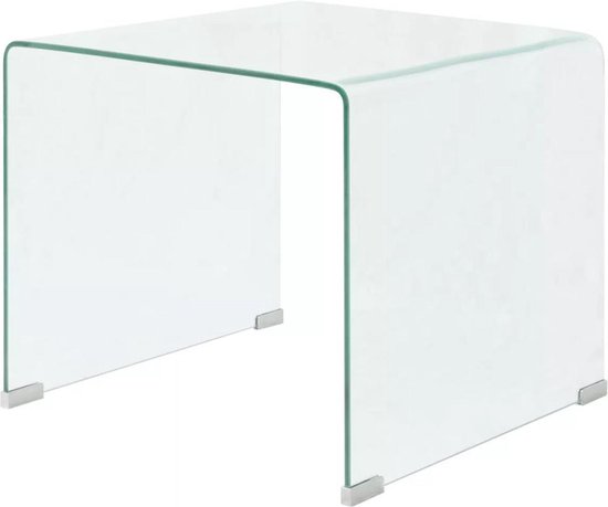 Vidaxl Salontafel Transparant 49,5x50x45 Cm Gehard Glas