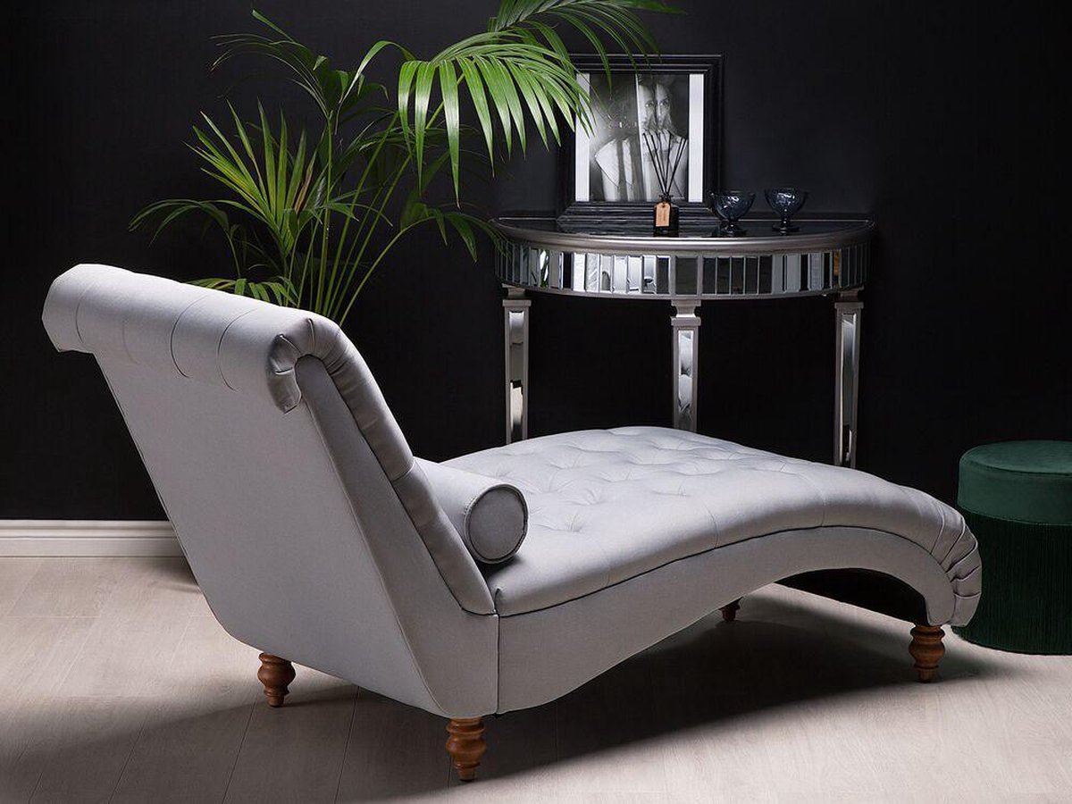 Beliani Muret - Chaise Longue--polyester - Grijs