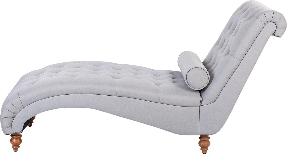 Beliani Muret - Chaise Longue--polyester - Grijs