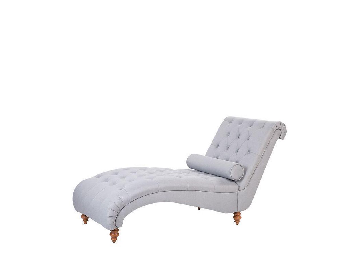 Beliani Muret - Chaise Longue--polyester - Grijs
