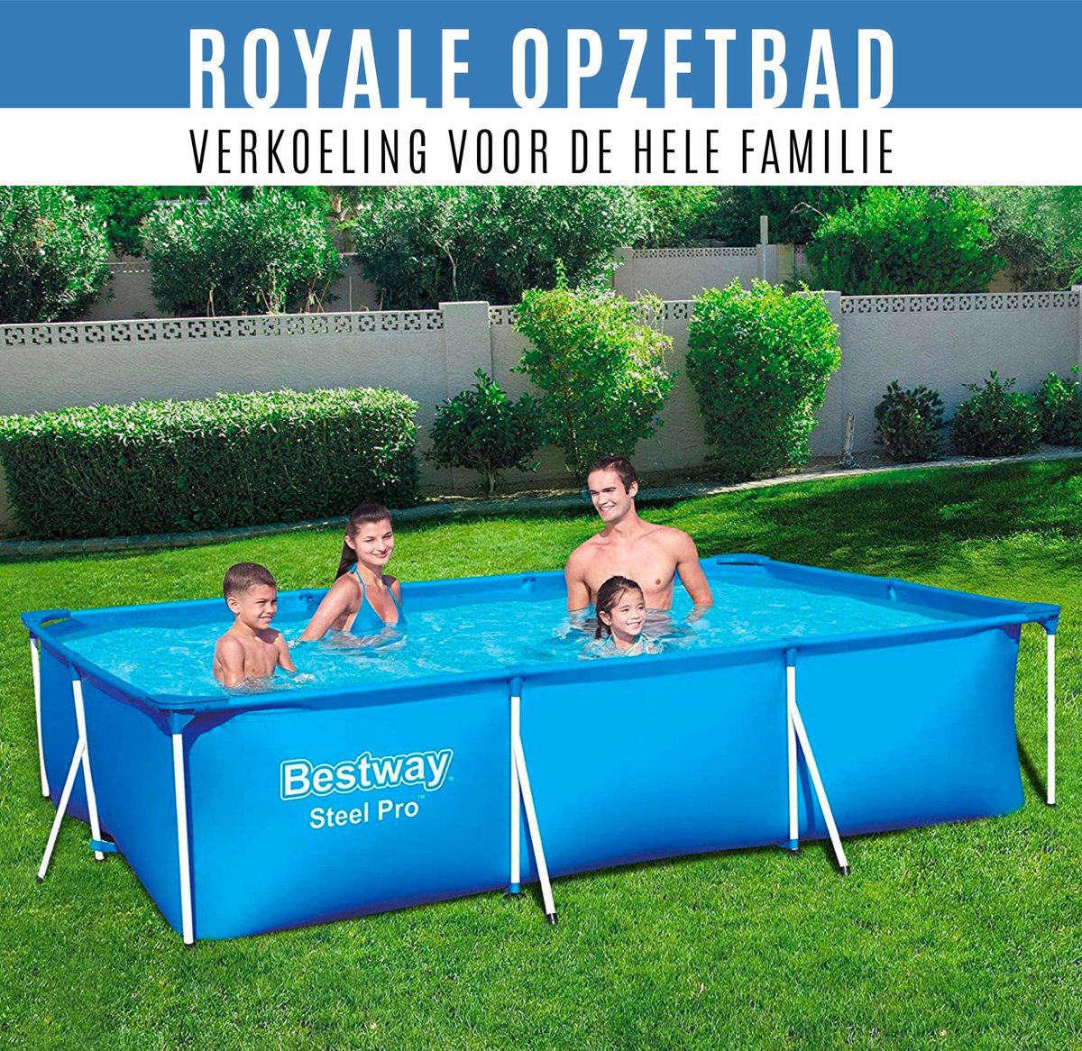 Bestway Zwembad 300x201x66 Pvc - 3300 Liter - Blauw