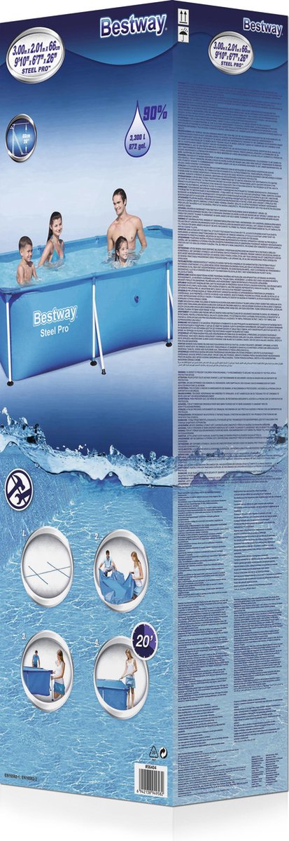 Bestway Zwembad 300x201x66 Pvc - 3300 Liter - Blauw
