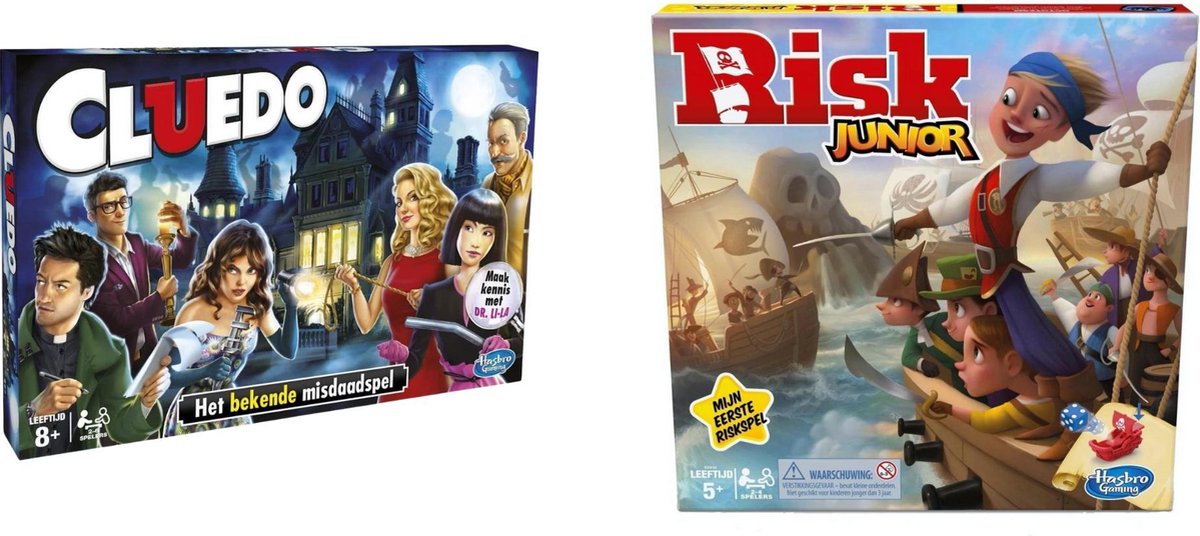 Hasbro Spellenset - Bordspel - 2 Stuks - Cluedo & Risk Junior