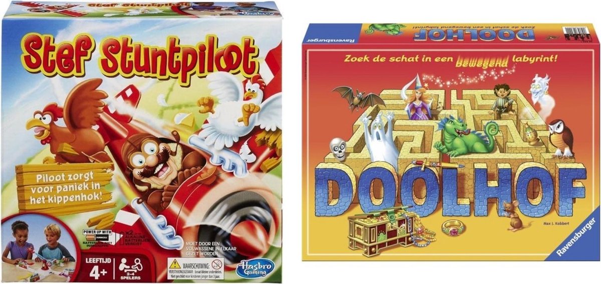 Spellenset - Bordspel - Stef Stuntpiloot & Ravensburger Doolhof