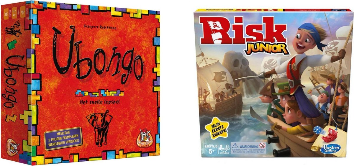 Hasbro Spellenset - Bordspel - 2 Stuks - Ubongo & Risk Junior