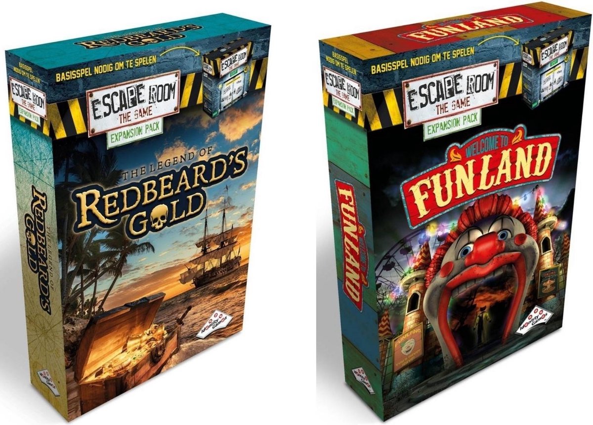 Identity Games Escape Room Uitbreidingsbundel - 2 Stuks - Uitbreiding Funland & Uitbreiding Redbeard's Gold