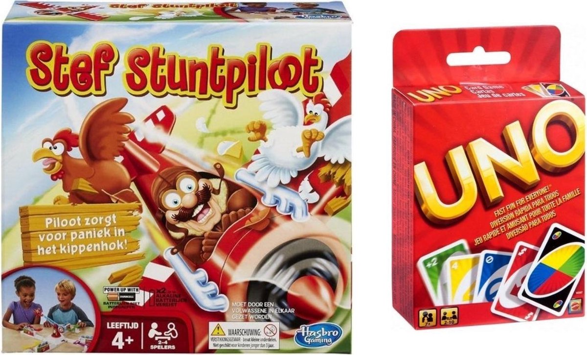 Spellenset - Bordspel - Stef Stuntpiloot & Uno Kaartspel