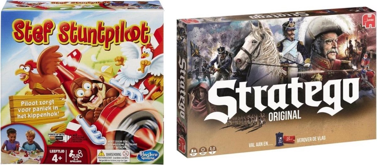 Spellenset - Bordspel - Stef Stuntpiloot & Stratego Original