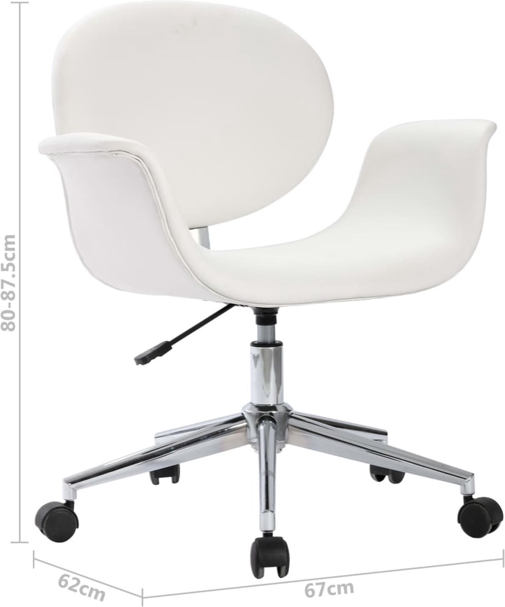 Vidaxl Eetkamerstoelen Draaibaar 6 St Kunstleer - Wit