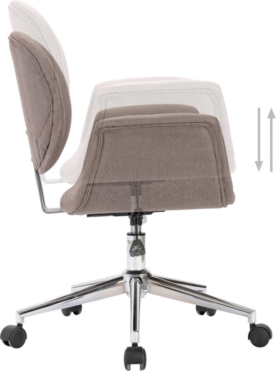 Vidaxl Eetkamerstoelen Draaibaar 6 St Stof Taupe - Bruin