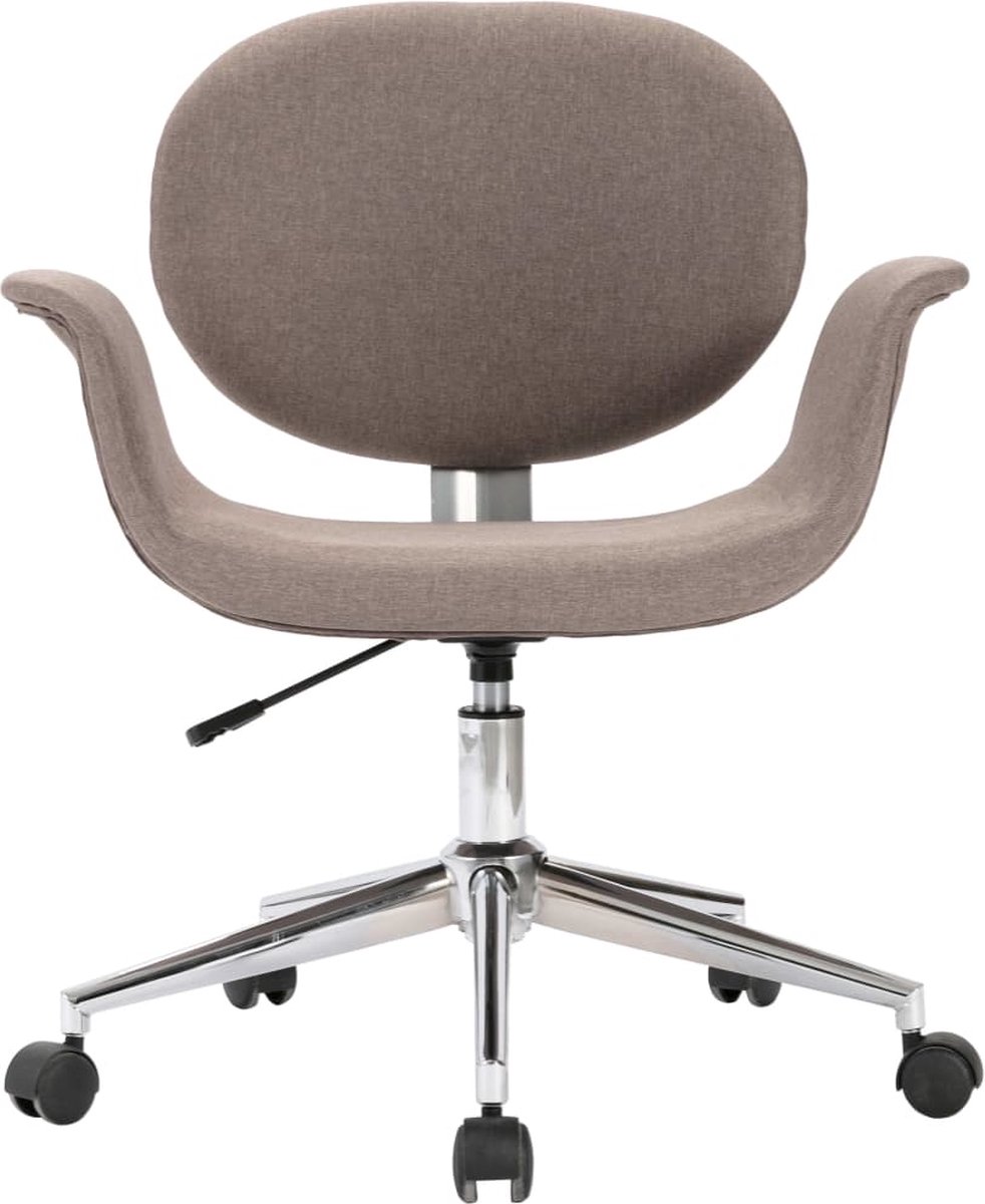 Vidaxl Eetkamerstoelen Draaibaar 6 St Stof Taupe - Bruin