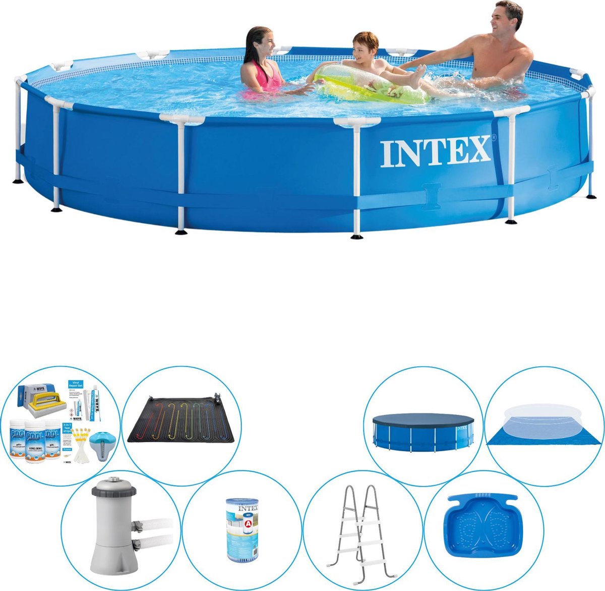 Intex Zwembad Super Deal - Metal Frame Rond 366x76 Cm - Blauw