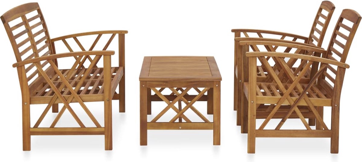 Vidaxl 4-delige Loungeset Massief Acaciahout - Bruin