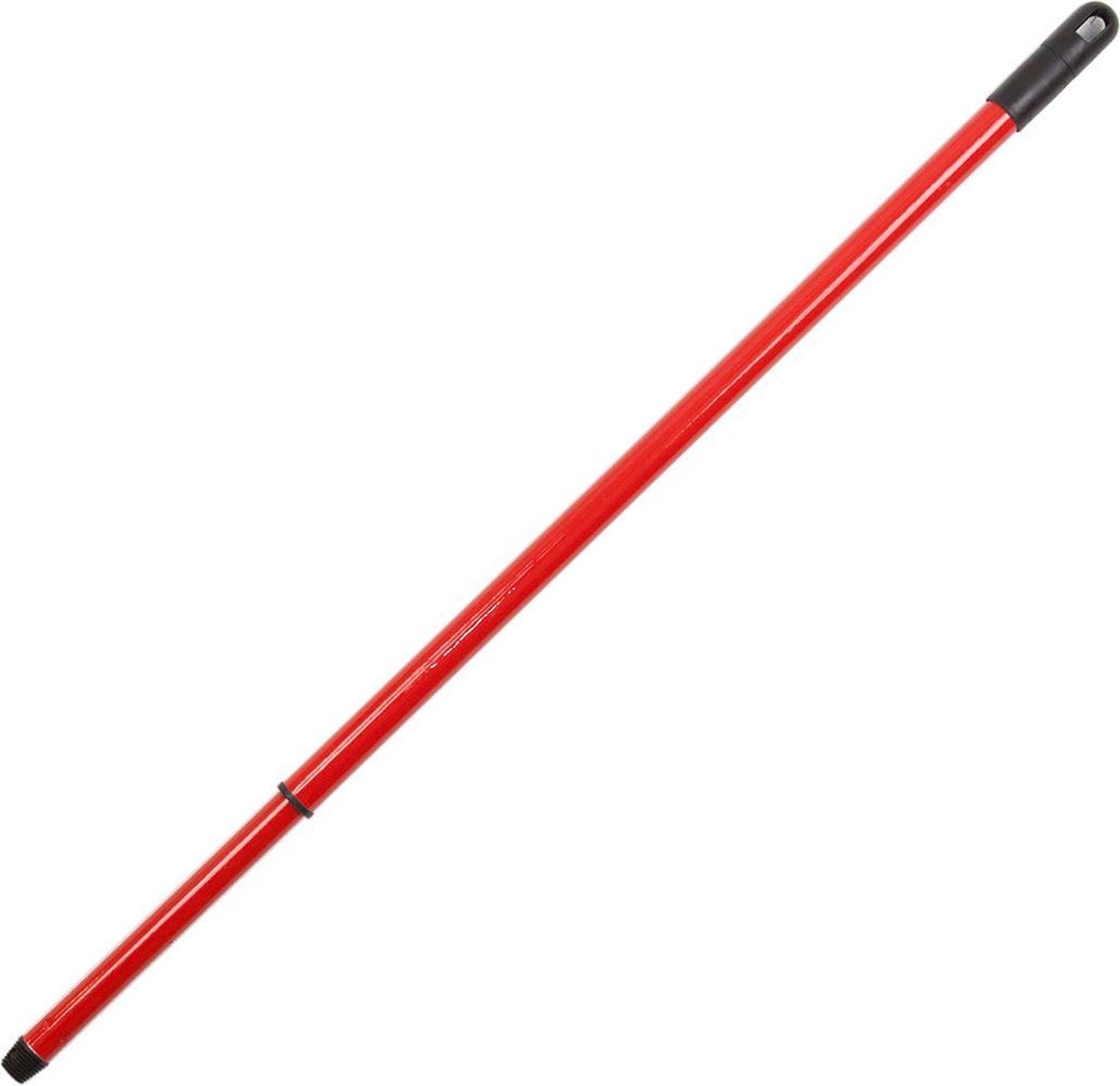 Houten Straatbezem/buitenbezem Elaston 40 Cm Met Metalen Telescoopsteel 80 - 130 Cm- Harde Buitenbezems - Rood