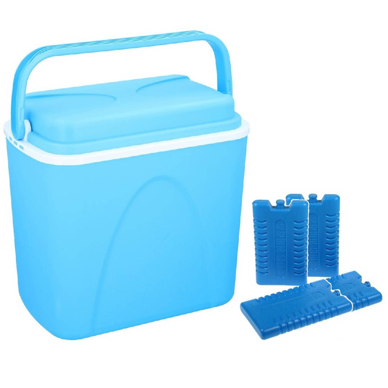 Koelbox 24 Liter 39 X 25 X 38 Cm Incl. 4 Koelelementen - Koelboxen - Blauw