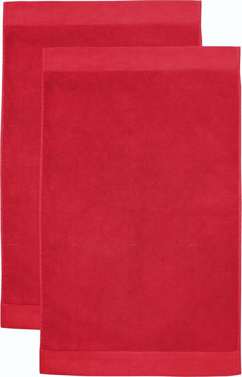 Seahorse Pure - Badmat - 50 X 90 Cm Set Van 2 - Rood