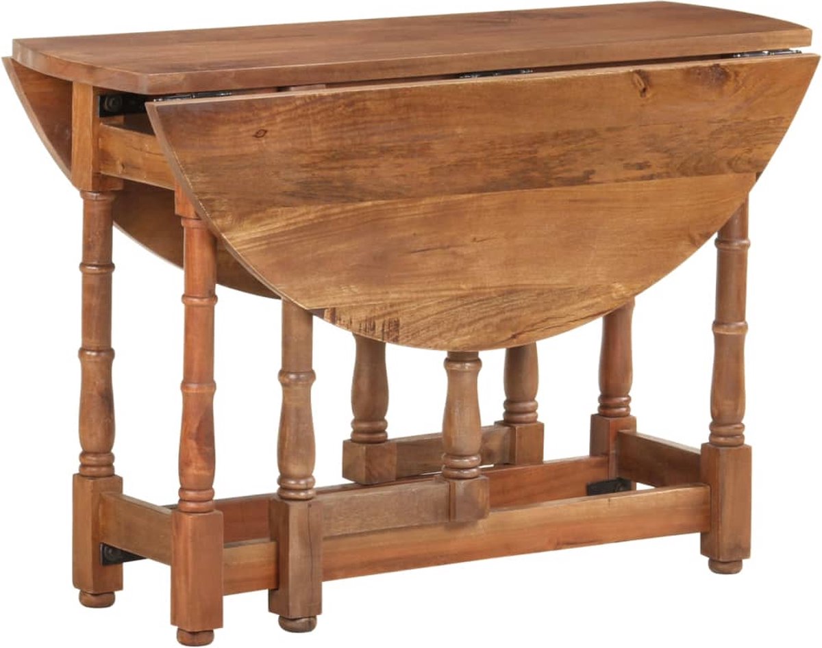 Vidaxl Eettafel Rond 110x76 Cm Massief Mangohout - Bruin