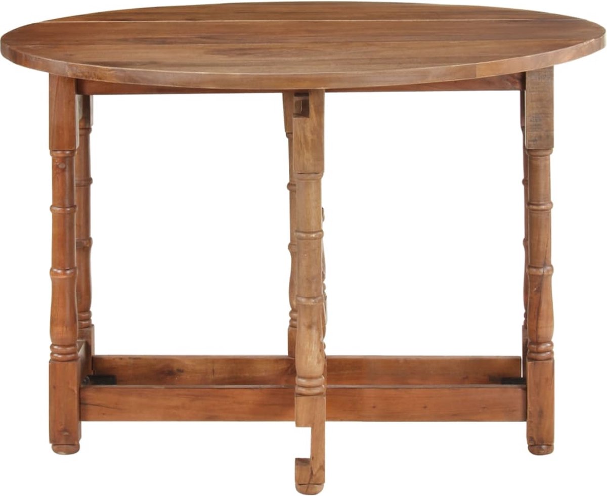 Vidaxl Eettafel Rond 110x76 Cm Massief Mangohout - Bruin