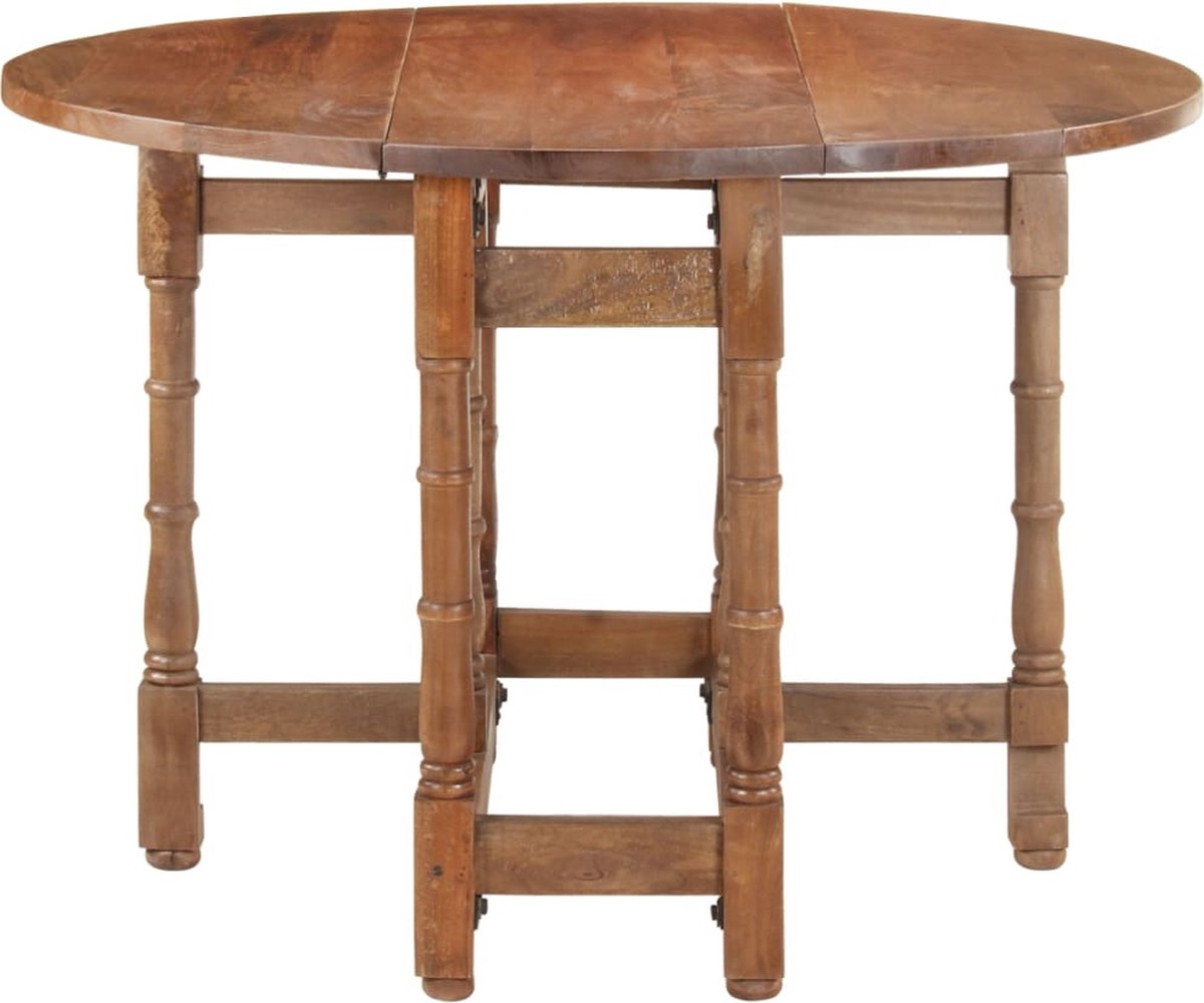 Vidaxl Eettafel Rond 110x76 Cm Massief Mangohout - Bruin