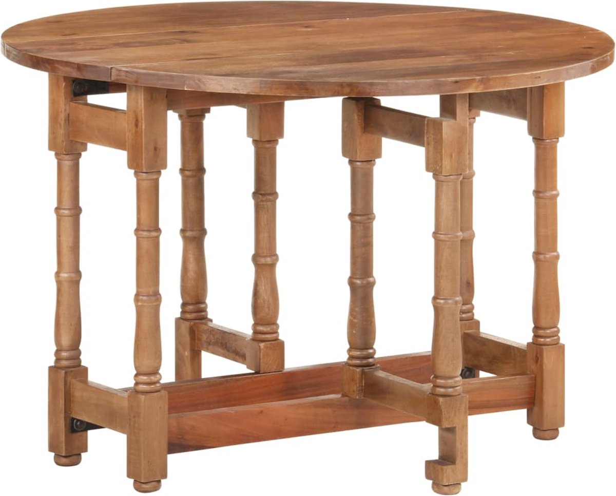 Vidaxl Eettafel Rond 110x76 Cm Massief Mangohout - Bruin