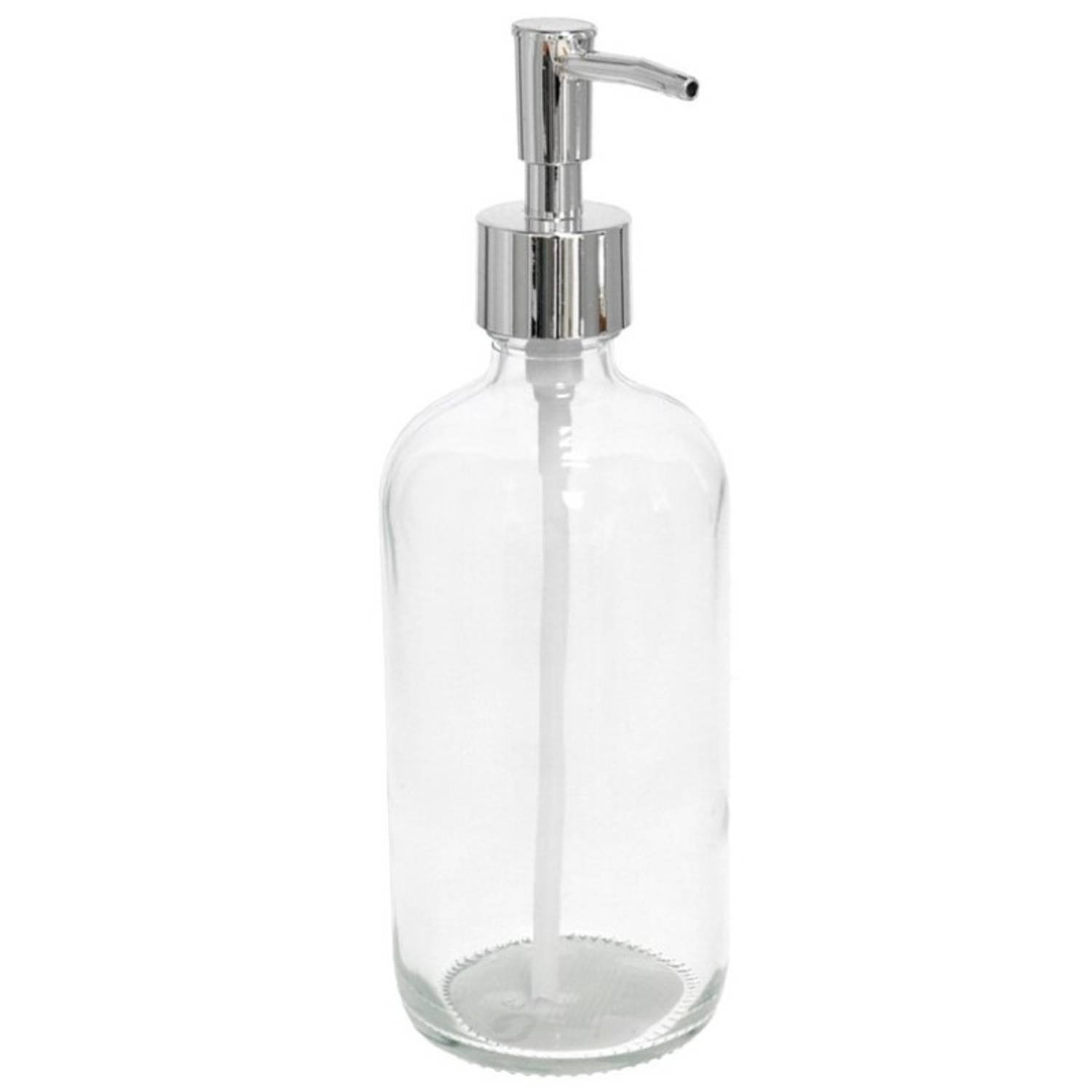 Zeeppompje/zeepdispenser Transparant Glas 21 Cm - Zeeppompjes