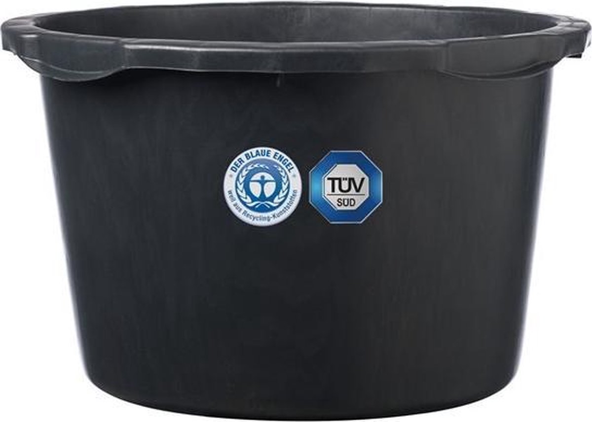 Flexibele Stevige Multifunctionele Kunststof Bak/emmer/kuip 45 Liter Diameter 52 Cm - Kuipen / Bakken - Zwart