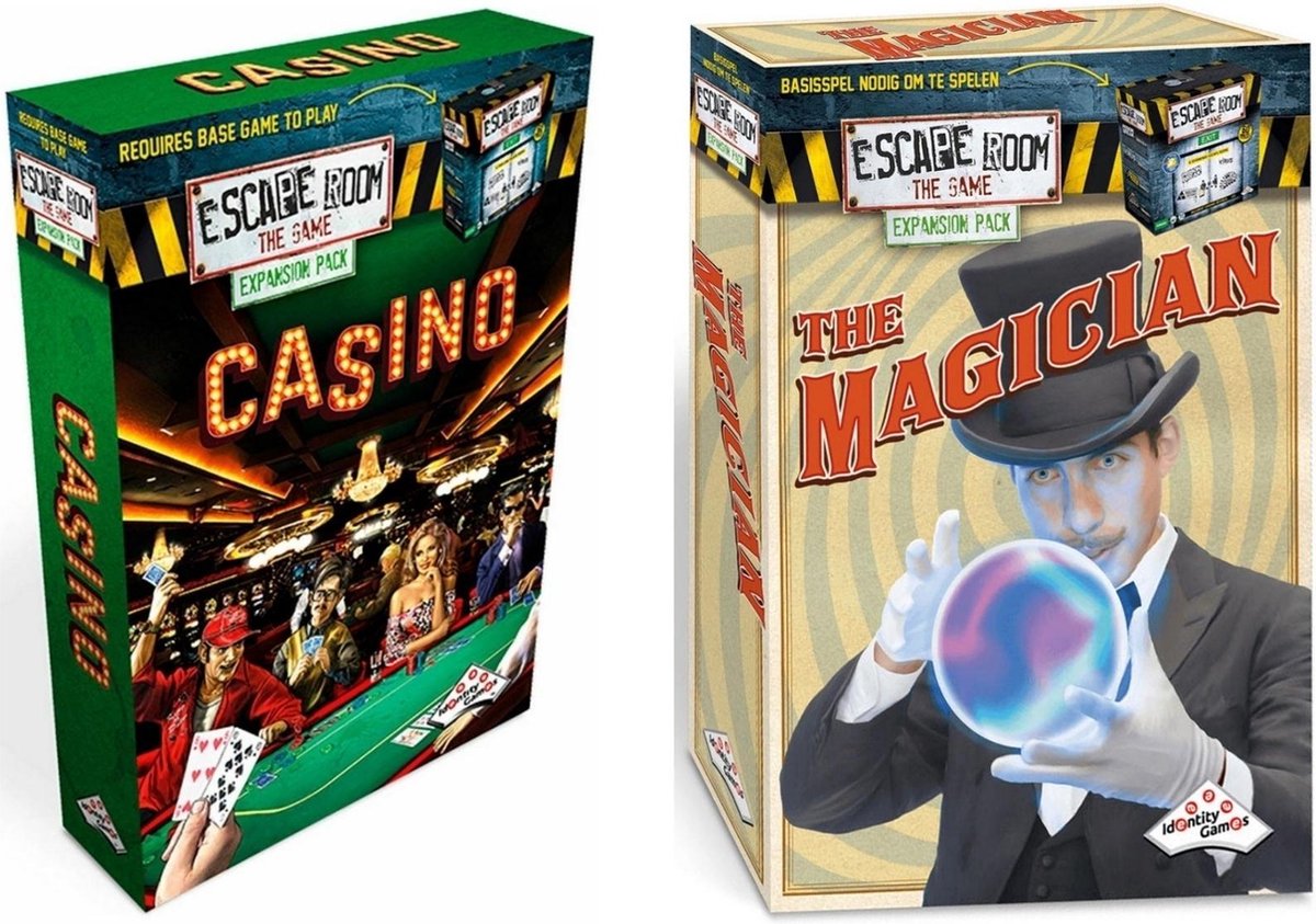 Identity Games Escape Room Uitbreidingsbundel - 2 Stuks - Uitbreiding Casino & Uitbreiding Magician