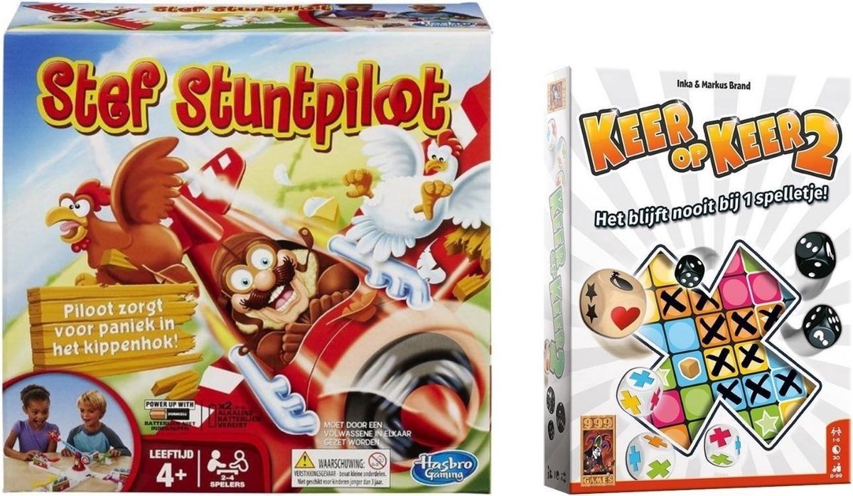 Spellenset - Bordspel - Stef Stuntpiloot & Party & Keer Op Keer 2