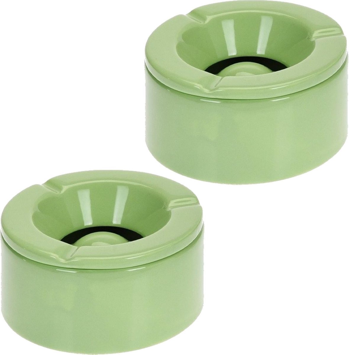 2xe Storm/terras Asbakken 12 Cm - Tuinaccessoires - Asbakken Voor Buiten - Tuin Asbak - Groen