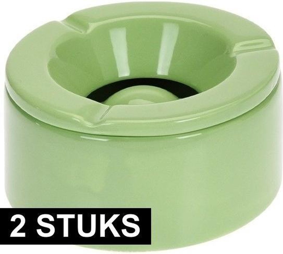 2xe Storm/terras Asbakken 12 Cm - Tuinaccessoires - Asbakken Voor Buiten - Tuin Asbak - Groen