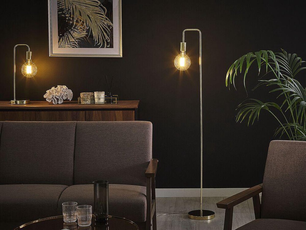 Beliani Savena - Staande Lamp--metaal - Goud