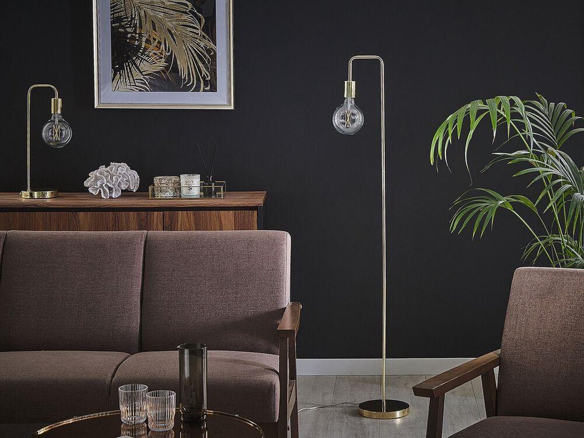 Beliani Savena - Staande Lamp--metaal - Goud