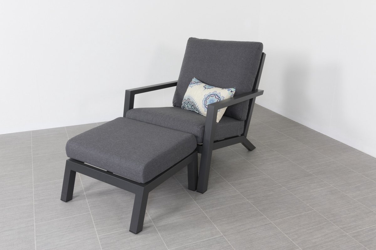 Vdg Atlanta Loungestoel Incl. Hocker - Grijs