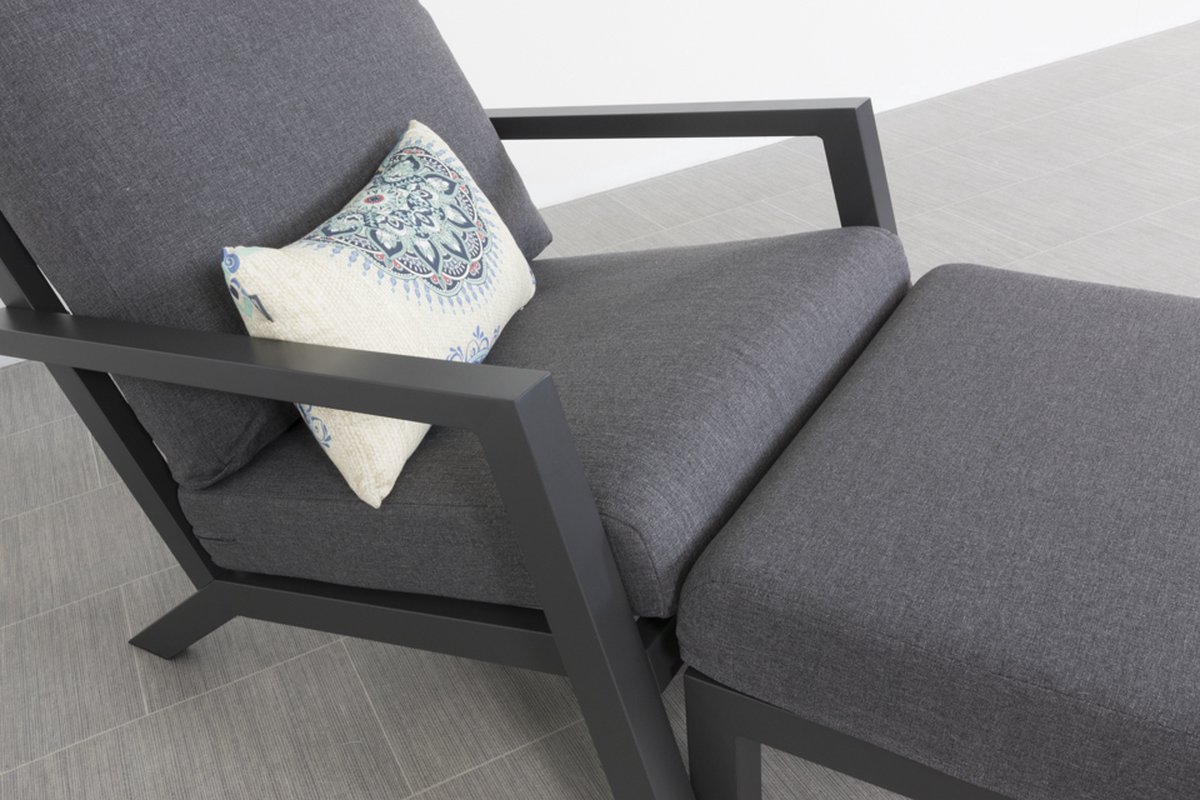 Vdg Atlanta Loungestoel Incl. Hocker - Grijs
