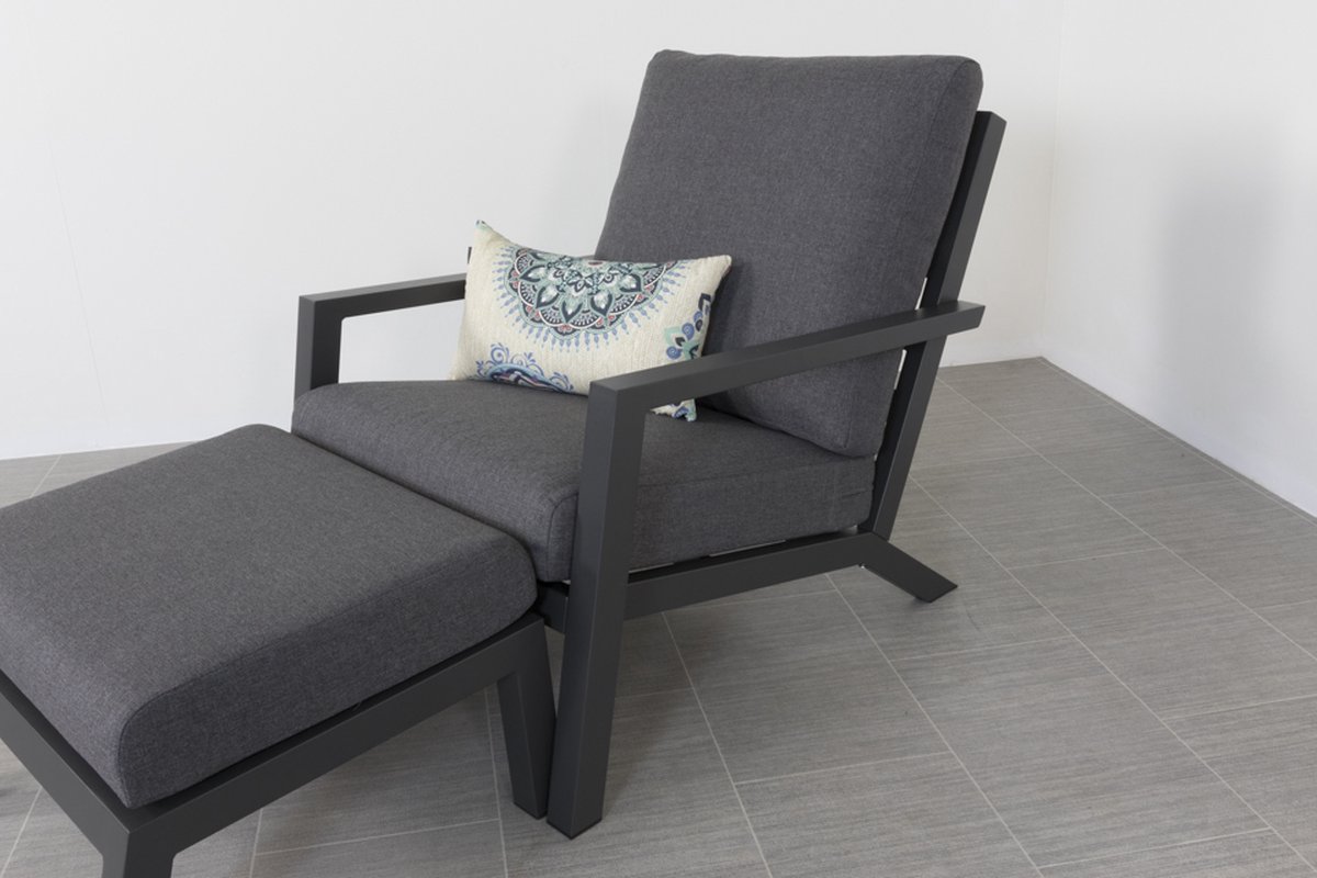 Vdg Atlanta Loungestoel Incl. Hocker - Grijs