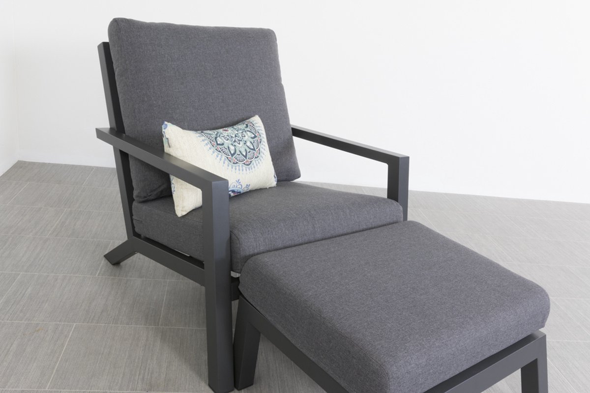 Vdg Atlanta Loungestoel Incl. Hocker - Grijs