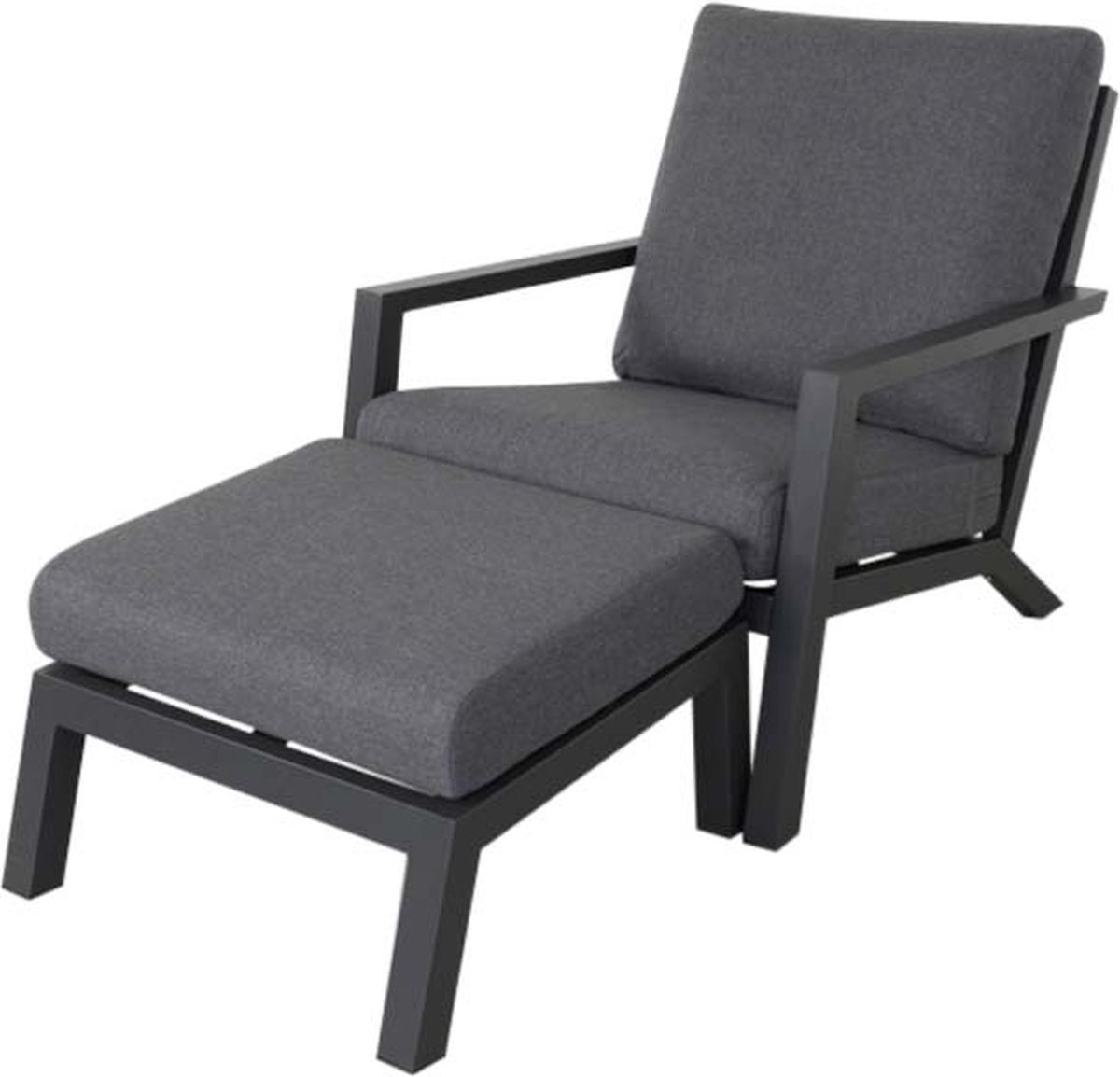 Vdg Atlanta Loungestoel Incl. Hocker - Grijs