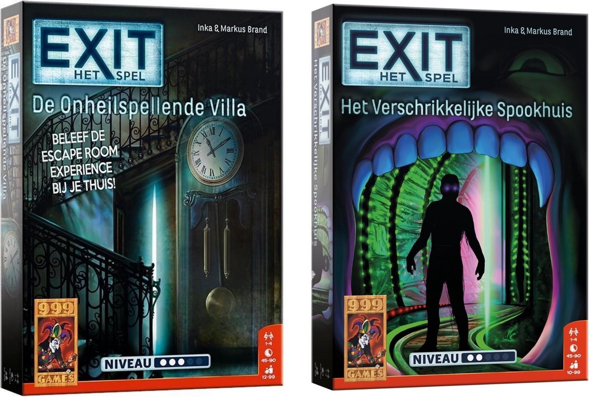 999Games Spellenbundel - 2 Stuks - Bordspel - Exit - De Onheilspellende Villa & Het Verschrikkelijke Spookhuis